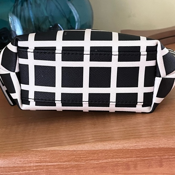 Kate Spade Black and White Grid Cosmetic Bag - Picture 3 of 5
